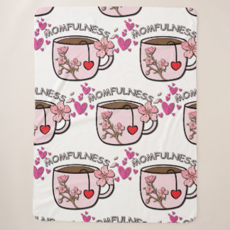 Manta Sherpa Patrón continuo de taza de té floral de Momfulness