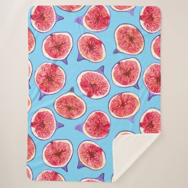 Manta Sherpa Patrón de acuarela de rodajas de fijaciones (Anverso)