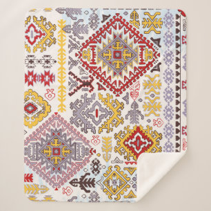 Manta Sherpa Patrón de adorno paisley de alfombras indias. Man
