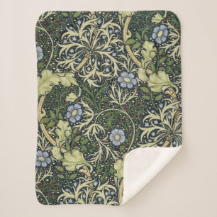 Manta Sherpa Patrón de algas marinas William Morris Arte de cos