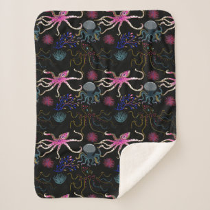 Manta Sherpa Patrón de animales acuáticos vida submarina en l