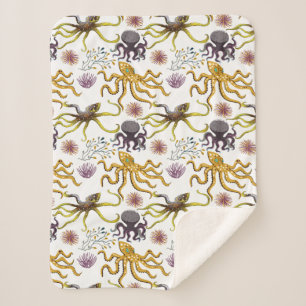 Manta Sherpa Patrón de animales acuáticos   vida submarina en l