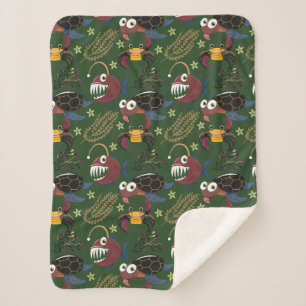 Manta Sherpa Patrón de animales acuáticos vida submarina en l