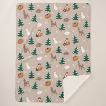 Patrón de animales de bosque Árboles cubiertos de