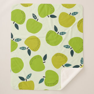 Manta Sherpa Patrón de Apple sin soldadura. Tema de la fruta il