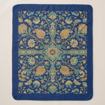 Patrón de arabesco floral persa azul real