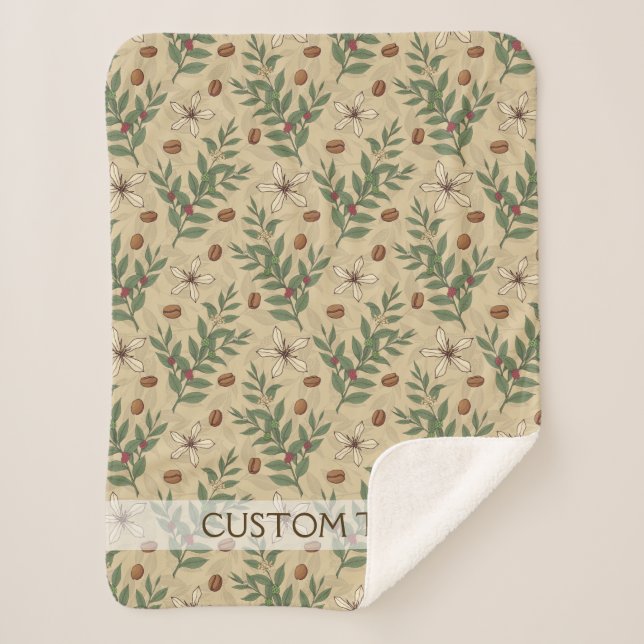 Manta Sherpa Patrón de árbol del café (Anverso)