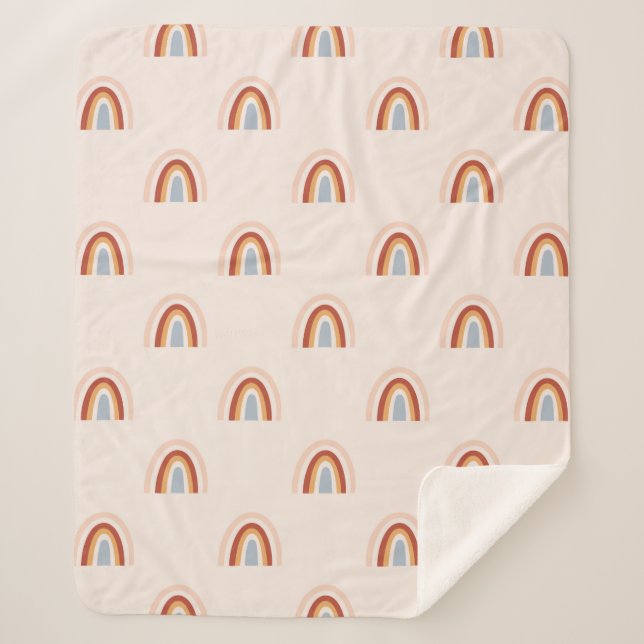 Manta Sherpa Patrón de arco iris de Doodle suave (Anverso)