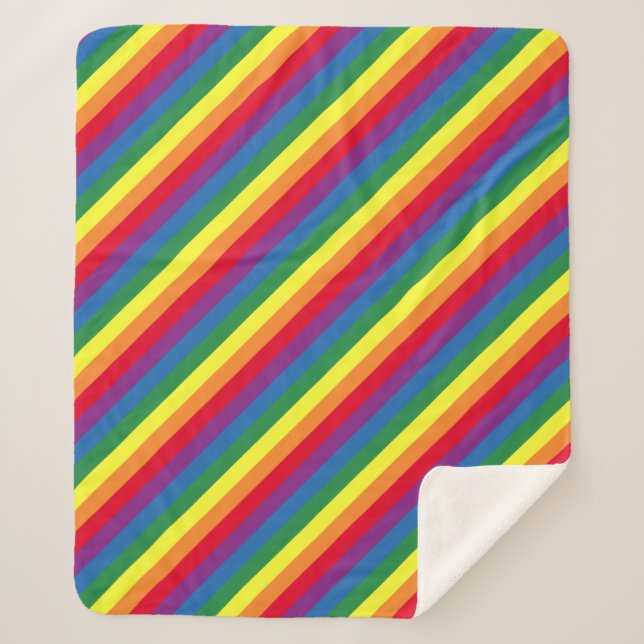 Manta Sherpa Patrón de arco iris diagonal (Anverso)