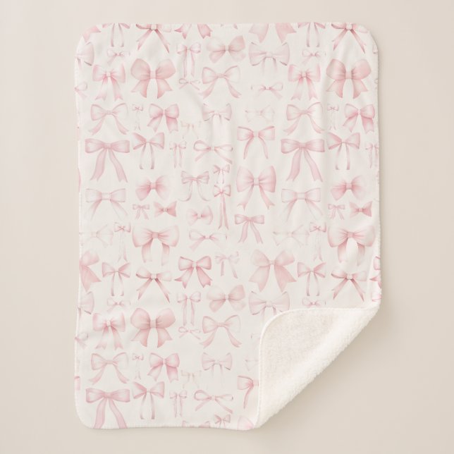 Manta Sherpa patrón de arcos rosados (Anverso)