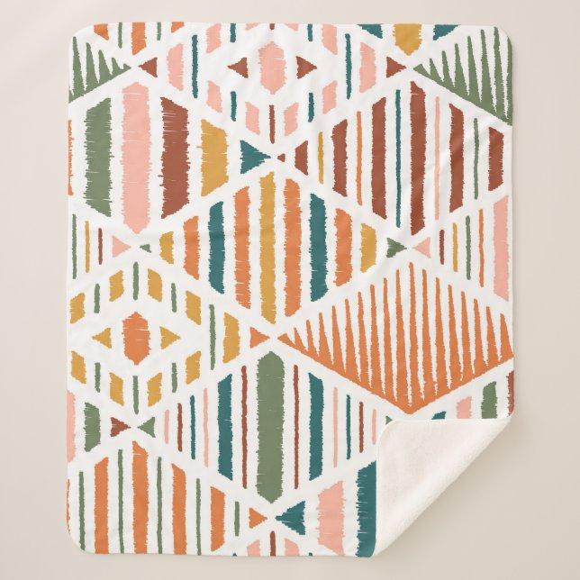 Manta Sherpa Patrón de arglos tribales étnicos sin problemas (Anverso)