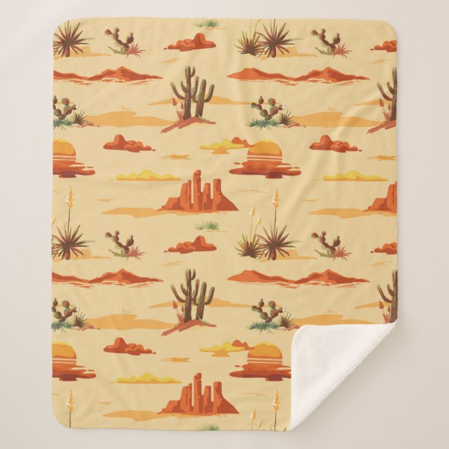 Manta Sherpa Patrón de Arizona del paisaje desierto (Anverso)