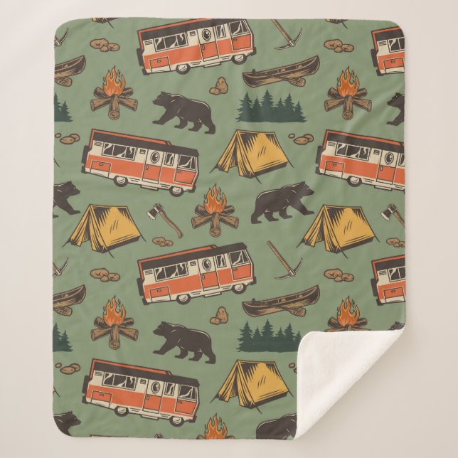 Manta Sherpa Patrón de aventuras de los Campamentos Domésticos (Anverso)