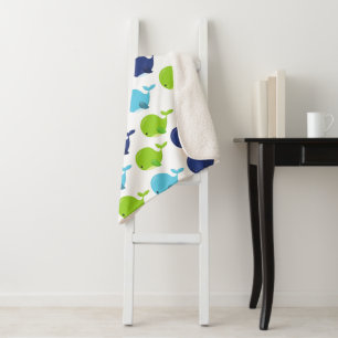 Manta Sherpa Patrón De Ballenas, Ballenas Cuestas, Animales Mar