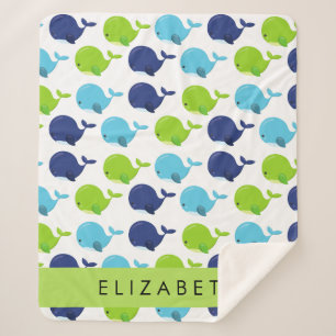 Manta Sherpa Patrón de Ballenas, Ballenas Cutas, Tu Nombre