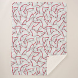 Manta Sherpa Patrón de Baseballs en capas