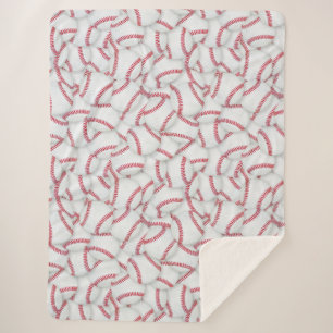 Manta Sherpa Patrón de Baseballs en capas