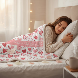 Manta Sherpa Patrón de Boceto de Corazón Suave Minimalista