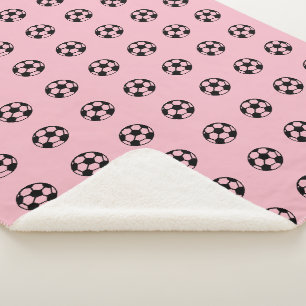 Manta Sherpa Patrón de bolas de fútbol - Color de fondo modific