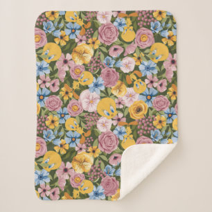 Manta Sherpa Patrón de bordado floral TWEETY™