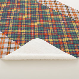 Manta Sherpa Patrón de búfalo de Tartán con placa azul roja