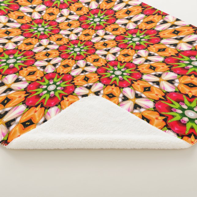 Manta Sherpa Patrón de buquet de tulipanes (3/4)