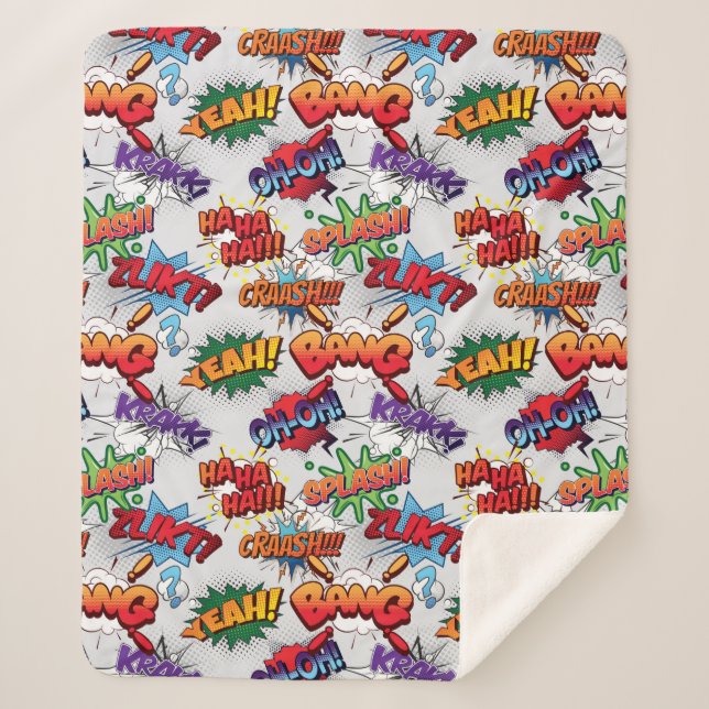 Manta Sherpa Patrón de burbuja de superhéroes (Anverso)