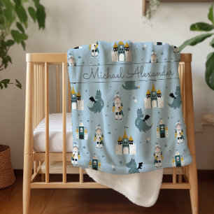 Manta Sherpa Patrón de Caballeros y Dragones Sherpa Blanket