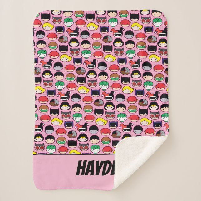 Manta Sherpa Patrón de cabeza de Chibi Justice League (Anverso)