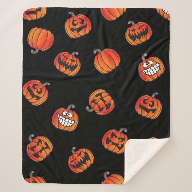 Manta Sherpa Patrón de calabaza (Anverso)