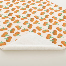 Manta Sherpa Patrón de calabaza de otoño Naranja de cosecha de