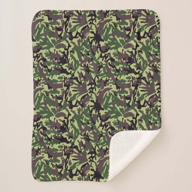 Manta Sherpa Patrón de camo verde de Hunters (Anverso)