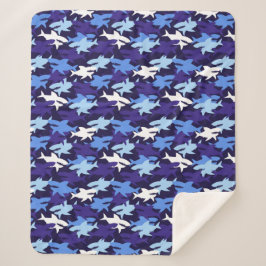 Manta Sherpa Patrón de camuflaje de tiburones azules