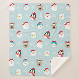 Manta Sherpa Patrón de caracteres del jefe de navidades, navida