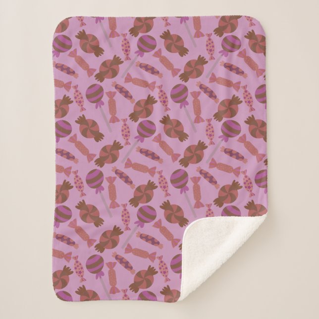 Manta Sherpa Patrón de caramelos | Patrón de las lolias | lango (Anverso)