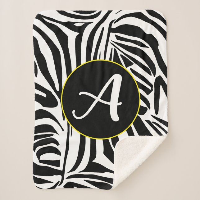 Manta Sherpa Patrón de cebra (Anverso)