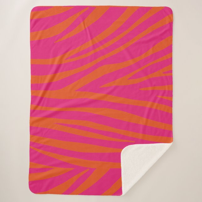 Manta Sherpa Patrón de cebra rosa (Anverso)