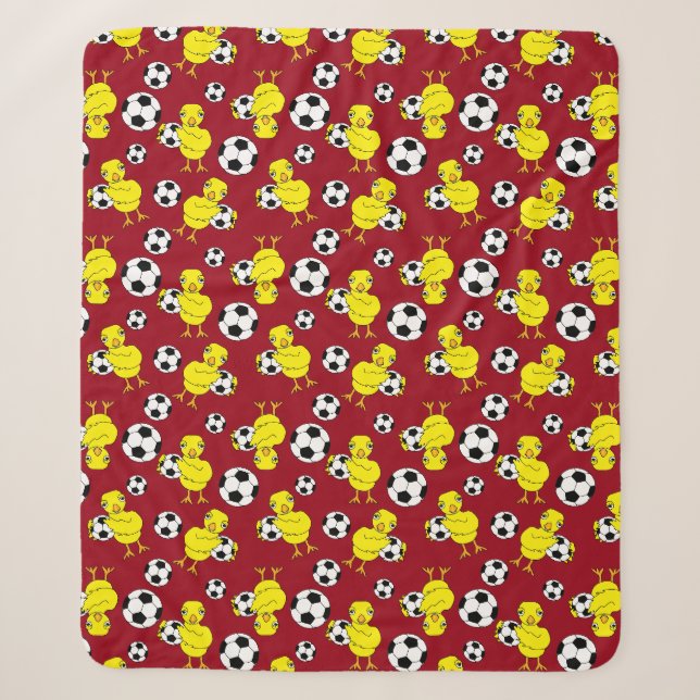Manta Sherpa Patrón de Chick de fútbol (Anverso)