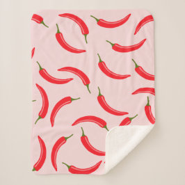 Manta Sherpa Patrón de chile rojo picante