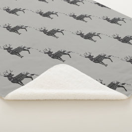 Manta Sherpa Patrón de ciervos de guardería de los bosques gris