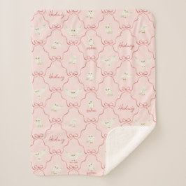 Manta Sherpa Patrón de cinta rosa Hedwig