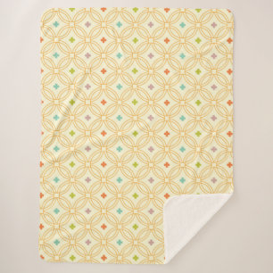 Manta Sherpa Patrón de Círculo de Interbloqueo Geométrico Retro