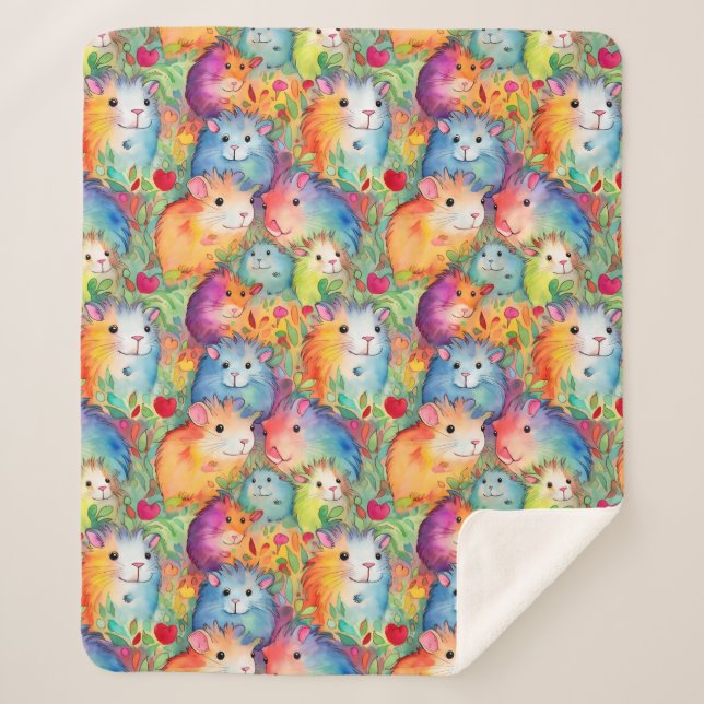 Manta Sherpa Patrón de cobayas cutáneas (Anverso)