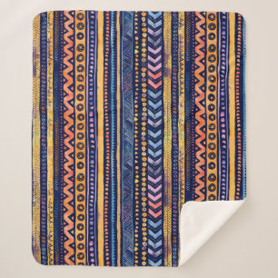 Manta Sherpa Patrón de color de agua tribal étnico oscuro