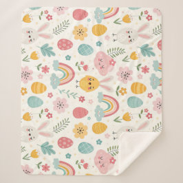 Manta Sherpa Patrón de conejo de Pascua