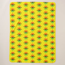 Manta Sherpa Patrón de copos de nieve amarillo verde rojo negro