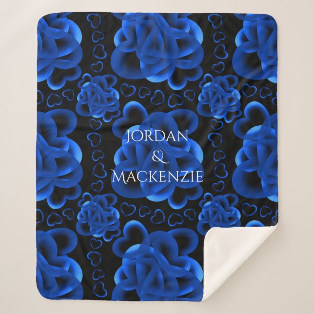 Manta Sherpa Patrón de corazones abundantes (Anverso)