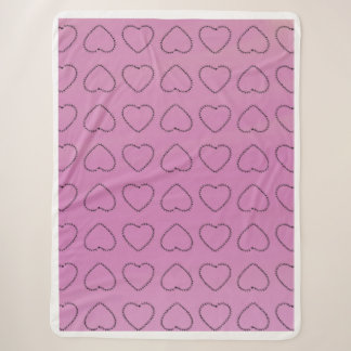 Manta Sherpa Patrón de corazones de renos de Navidad lindos