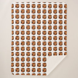 Manta Sherpa Patrón de corte de cojín naranja