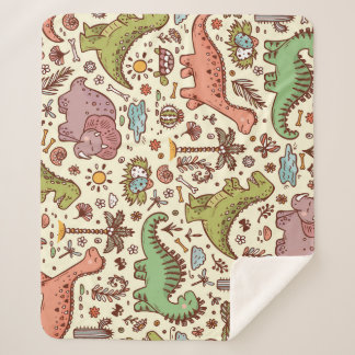 Manta Sherpa Patrón de cosecha de dinosaurio Personalizado